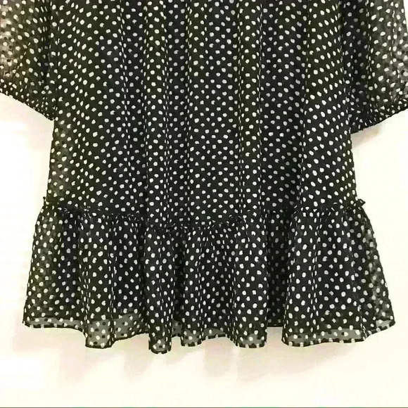 Lane Bryant Ruffle Polka Dot Fit & Flare Dress - Picture 4 of 10